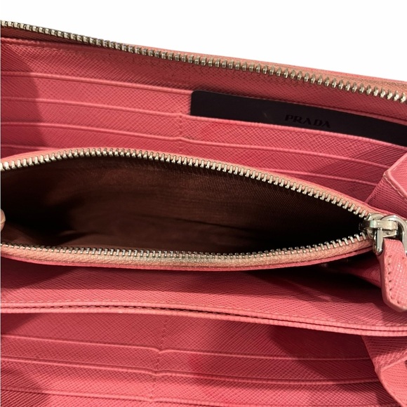 Prada Large Saffiano Leather Zip-Around Wallet | Petal Pink - Picture 3 of 14